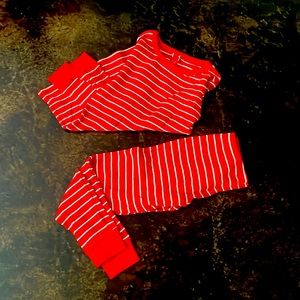 Red and white striped pajamas for women size extra small/size 2